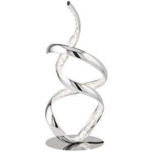 SEARCHLIGHT TWIRLS ARM LED TABLE LAMP - CHROME & CLEAR CRYSTAL