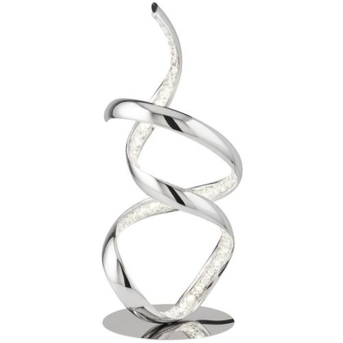 SEARCHLIGHT TWIRLS ARM LED TABLE LAMP - CHROME & CLEAR CRYSTAL