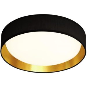 SEARCHLIGHT GIANNA LED FLUSH -BLACK/GOLD SHADE & ACRYLIC DIFFUSER