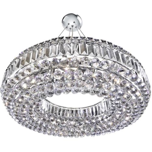 SEARCHLIGHT VESUVIUS 10LT PENDANT - CHROME, CLEAR COFFIN AND BALL DROPS