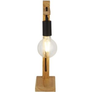 SEARCHLIGHT WOODY TABLE LAMP - BLACK & ASH WOOD