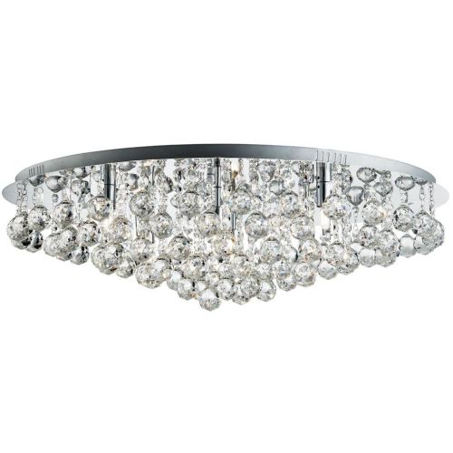 SEARCHLIGHT HANNA 8LT FLUSH - CHROME WITH CLEAR CRYSTAL PYRAMID DROPS