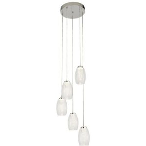 SEARCHLIGHT CYCLONE 5LT CEILING PENDANT - CHROME & CLEAR GLASS
