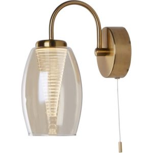 SEARCHLIGHT CYCLONE WALL LIGHT - BRONZE METAL & CHAMPAGNE GLASS