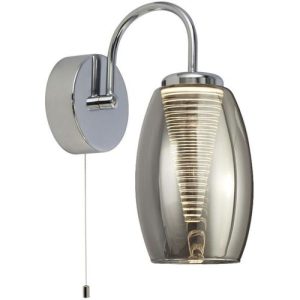 SEARCHLIGHT CYCLONE WALL LIGHT - CHROME & SMOKED GLASS