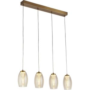 SEARCHLIGHT CYCLONE 4LT BAR PENDANT - BRONZE METAL & CHAMPAGNE GLASS