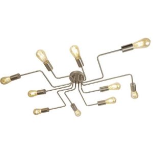 SEARCHLIGHT CIRCUIT 10LT FLUSH CEILING LIGHT - SATIN SILVER METAL