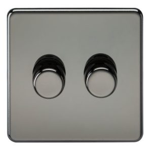 KNIGHTSBRIDGE SCREWLESS 2G 2-WAY 10-200W (5-150W LED) TRAILING EDGE DIMMER - BLACK NICKEL