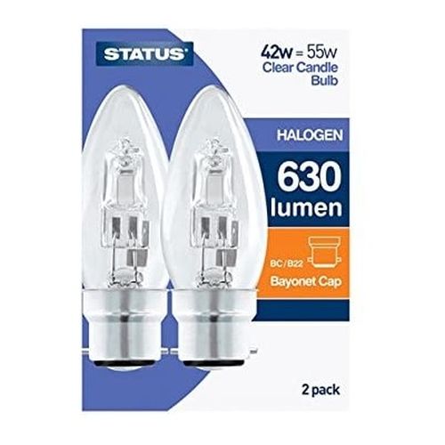 STATUS SC42BC 42W=55W BC HALOGEN CANDLE PK2