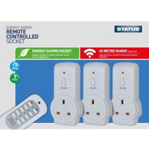 STATUS 3PK 13A REMOTE CONTROLLED SKT + REMOTE