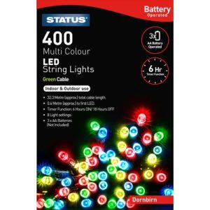 STATUS 400 LED MULTI COL BATTERY TIMER IN/OUTDOOR LIGHTS