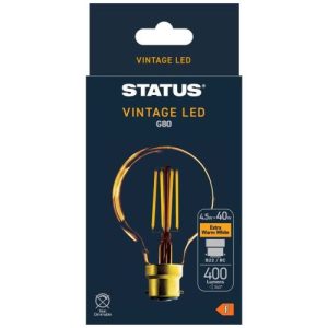 STATUS LED ANT.FILAMENT G80 BC 4.5W GOLD TINT
