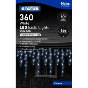 STATUS 360 LED COOL WHITE ICICLE OUTDOOR LIGHTS