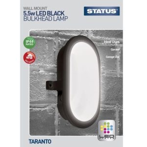 STATUS TARANTO 5.5W BLACK LED BULKHEAD