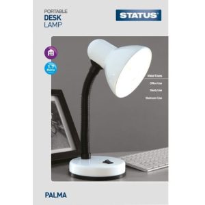 STATUS WHITE ES PALMA FLEXI DESK LAMP