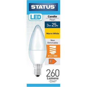 STATUS LED CANDLE 2.5W=275L=25W SES PEARL W/W