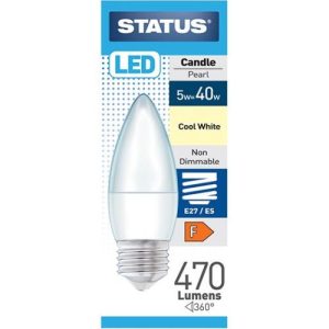 STATUS LED CANDLE 5W=470L=40W ES OPAL COOL WHITE