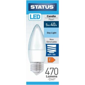 STATUS LED CANDLE 5.5W=470L=40W ES PEARL DL