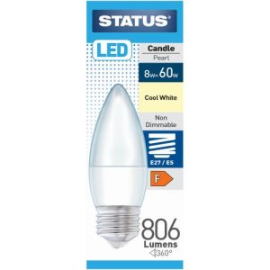 STATUS LED CANDLE ES 8W=806L=60W OP COOL WHITE