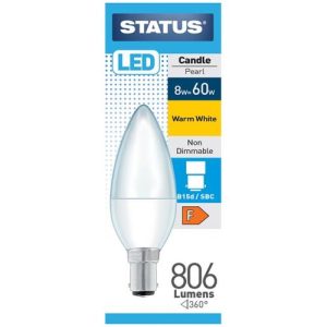 STATUS LED CANDLE SBC 8W=806L=60W OP WW