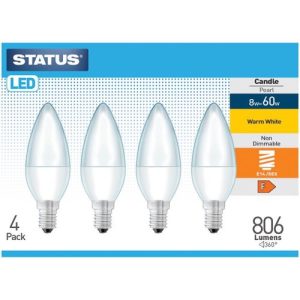 STATUS LED CANDLE SES 8W=60W=806L OPAL WW 4PACK