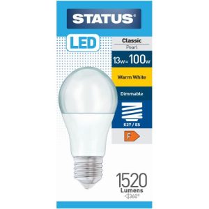 STATUS LED GLS 13W=100W ES DIM OP WW