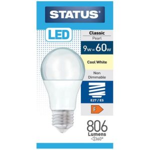 STATUS LED GLS A60 8W=806L=60W ES OPAL C/W