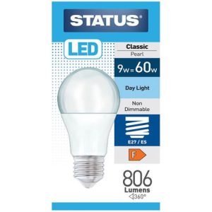 STATUS LED GLS A60 8W=806L=60W ES OPAL DAYLIGHT