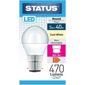 STATUS LED GOLFBALL 5W=470L=40W BC OPAL COOL WHITE