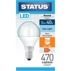 STATUS LED GOLFBALL 5W=470L=40W SES OPAL D/L