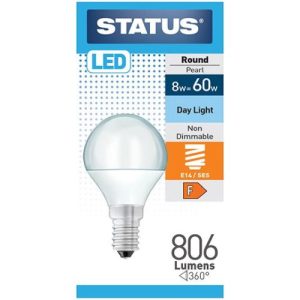 STATUS LED GOLFBALL 8W=806L=60W SES OPAL D/L