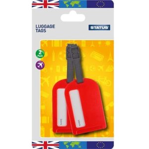 STATUS RED TRAVEL LUGGAGE TAGS 2PK