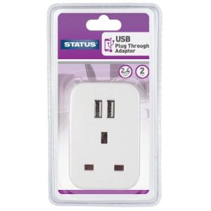 STATUS MAINS UK SKT + 2 USB SKT ADAPTOR