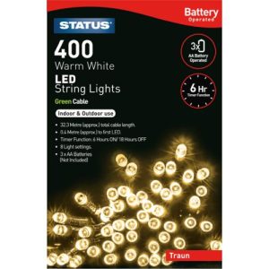 STATUS 400 LED WARM WHITE BATTERY TIMER IN/OUTDOOR LIGHTS