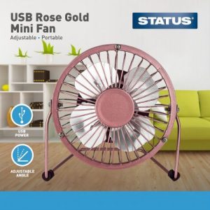 4" ROSE GOLD USB DESK FAN STATUS