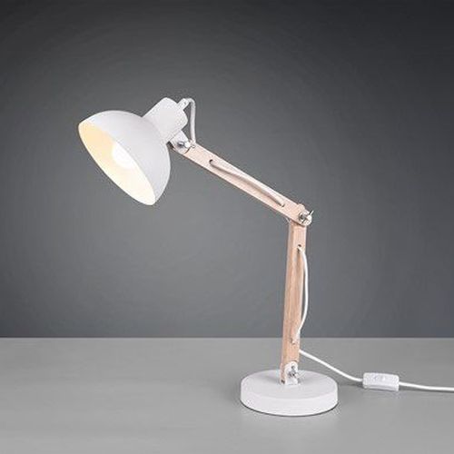 TRIO KIMI WOOD AND WHITE METAL DESK LAMP