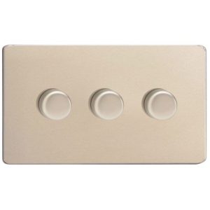 VARILIGHT 3G 2W SATIN CHROME SCREWLESS LED DIMMER