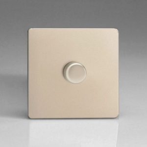 VARILIGHT 1G 2W SATIN CHROME SCREWLESS LED DIMMER