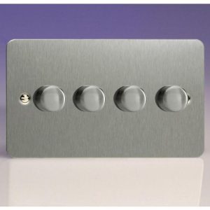 VARILIGHT 4G 2W LED BRUSHED STEEL FLAT PLATE DIMME