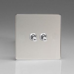 VARILIGHT 2G 2W POLISHED CHROME TOGGLE SWITCH