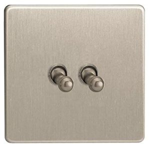 VARILIGHT 1G 2W SATIN CHROME SCREWLESS TOGGLE