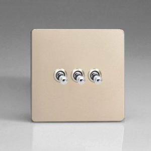 VARILIGHT 3G 2W SATIN CHROME SCREWLESS TOGGLE