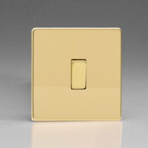 VARILIGHT POLISHED BRASS SCREWLESS 1G 2W SWITCH