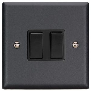 VARILIGHT 2G 2W MATT BLACK SWITCH