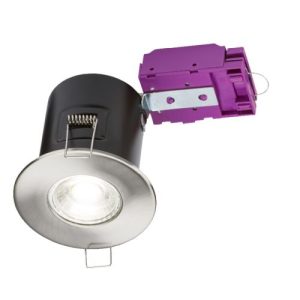 KNIGHTSBRIDGE FIXED BRUSHED CHROME GU10 FIRE-RATED