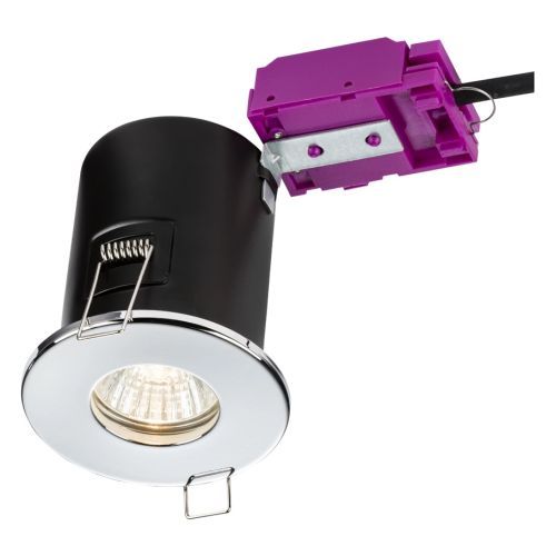 KNIGHTSBRIDGE IP65 POLISHED CHROME GU10 FIRE-RATED