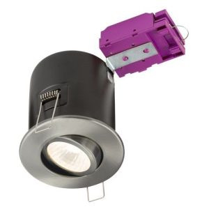 KNIGHTSBRIDGE TILT BRUSHED CHROME GU10 FIRE-RATED