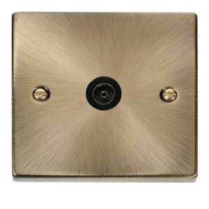 CLICK DECO VICTORIAN ANTIQUE BRASS VP ANT/BR 1-GANG SINGLE C0 AX OUTLET BLACK