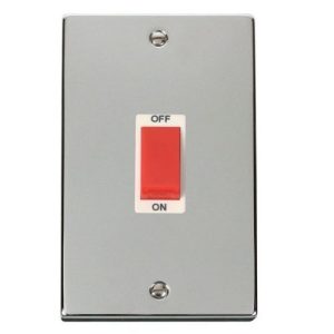 CLICK DECO VICTORIAN POLISHED CHROME VPCHROME 2-GANG 45A DP SWITCH