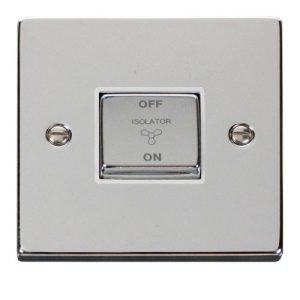 CLICK DECO VICTORIAN POLISHED CHROME 10A 1-GANG 3 POLE INGOT SW